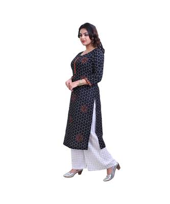 embroidered black kurta and  palazzo For Women 3