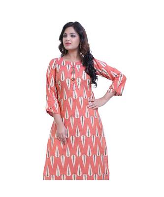 Peach Kurta with Printed Palazzo For Women 5