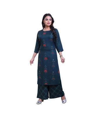 embellished kurta with palazzo For Women 1