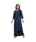 embellished kurta with palazzo For Women