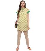Yellow Printed Cotton Tunics