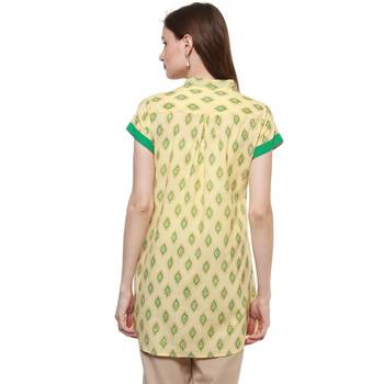 Yellow Printed Cotton Tunics 3