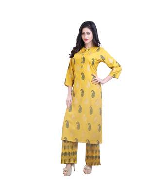 Mustard Kurta With Palazzo For Women 3