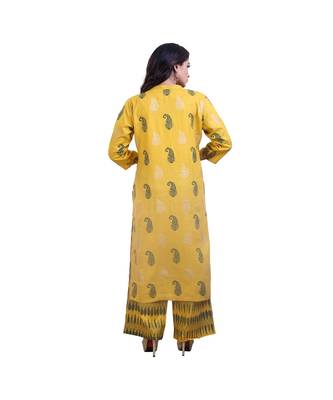 Mustard Kurta With Palazzo For Women 4