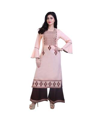 embroidered Kurta with Palazzo For Women 1