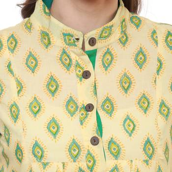 Yellow Printed Cotton Tunics 5