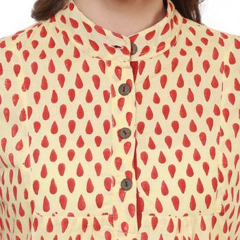 Yellow Printed Cotton Tunics 5