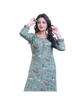 green Kurta with Palazzo For Women 5