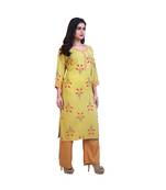 green Kurta with Palazzo For Women