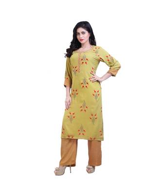 green Kurta with Palazzo For Women 2