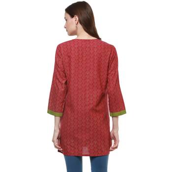 Red Printed Cotton Tunics 3
