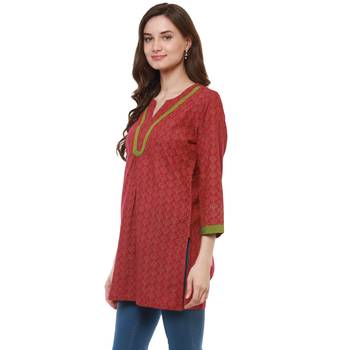Red Printed Cotton Tunics 4