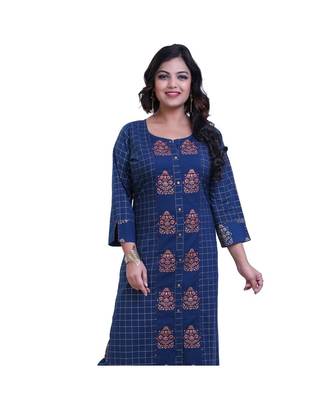 Dark Blue Kurta With Palazzo For Women 5