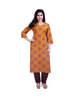 Mustard kurta with pants For Women 1