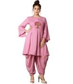 Pink Dhoti Kurta Set For Women
