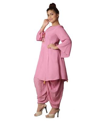 Pink Dhoti Kurta Set For Women 3