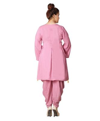 Pink Dhoti Kurta Set For Women 4