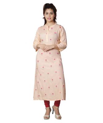 Peach embroidered Kurti For Women 1