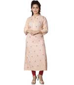 Peach embroidered Kurti For Women