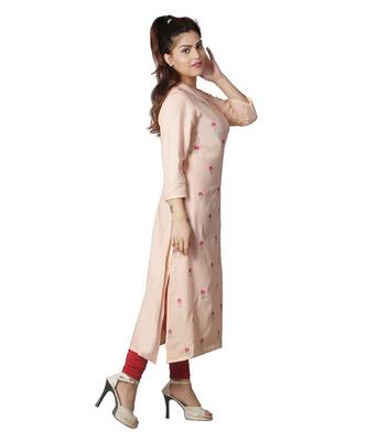 Peach embroidered Kurti For Women 2