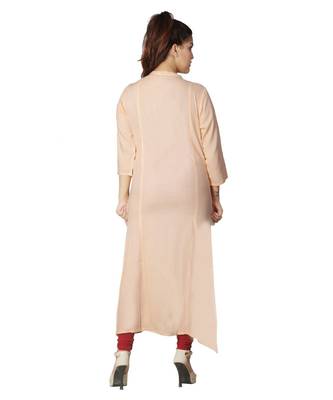 Peach embroidered Kurti For Women 4