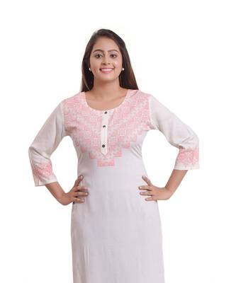 Pink Printed Kurti For Women 5