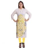 Yellow Printed Kurti For Women