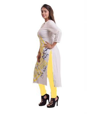 Yellow Printed Kurti For Women 3