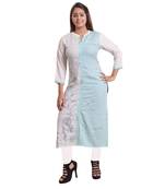 Sky Blue Printed Kurti For Women