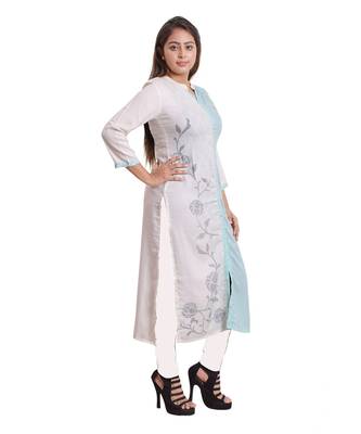 Sky Blue Printed Kurti For Women 2