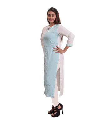 Sky Blue Printed Kurti For Women 3