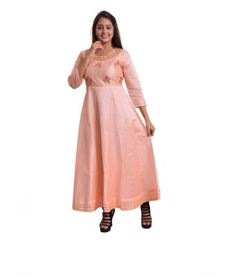 Peach Embellish Anarkali For Women 1