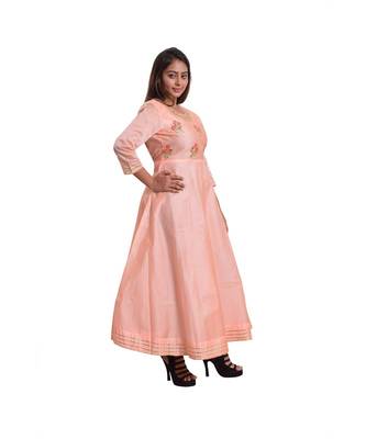 Peach Embellish Anarkali For Women 2