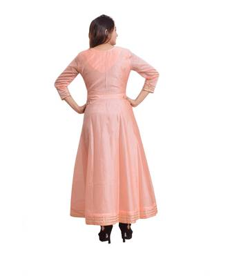 Peach Embellish Anarkali For Women 4