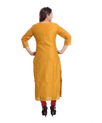 Mustard Embellished Kurti For Women 4