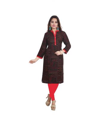 Black Printed Kurti For Women 1