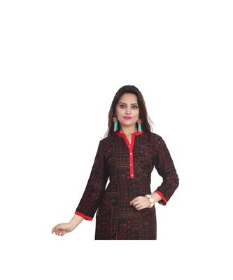 Black Printed Kurti For Women 5