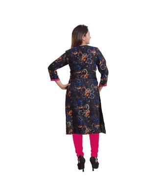 Blue Printed Kurti For Women 3