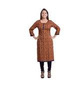 Brown Printed Kurti For Women
