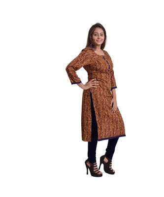 Brown Printed Kurti For Women 2