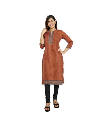 Brown Printed Kurti For Women 1