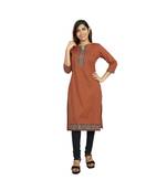 Brown Printed Kurti For Women