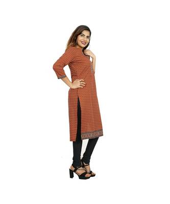 Brown Printed Kurti For Women 2