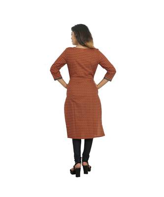 Brown Printed Kurti For Women 3