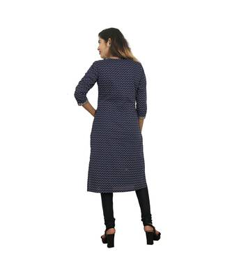 Blue Printed Kurti For Women 4