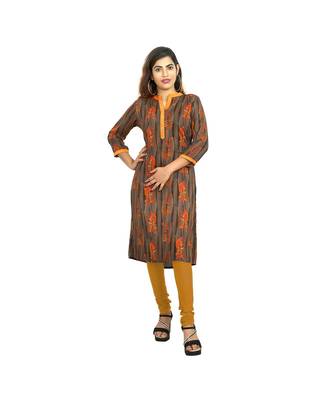 Mustard Printed Kurti For Women 1