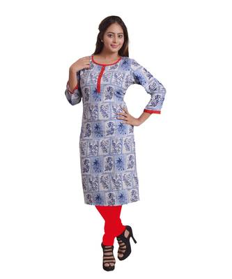 Blue Printed Kurti For Women 1