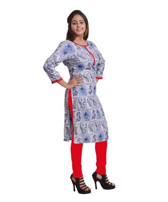 Blue Printed Kurti For Women 2