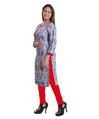 Blue Printed Kurti For Women 3