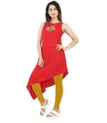 Red embroidered Kurti For Women